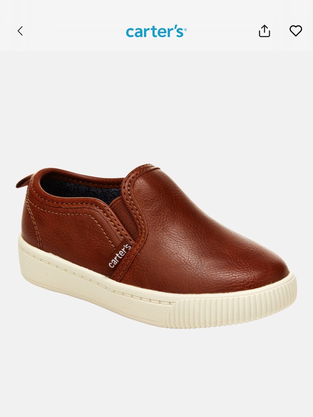 carter's Brown faux leather Slip-On Kids Shoe